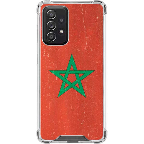 Morocco Flag Distressed Galaxy A52 5G Clear Case