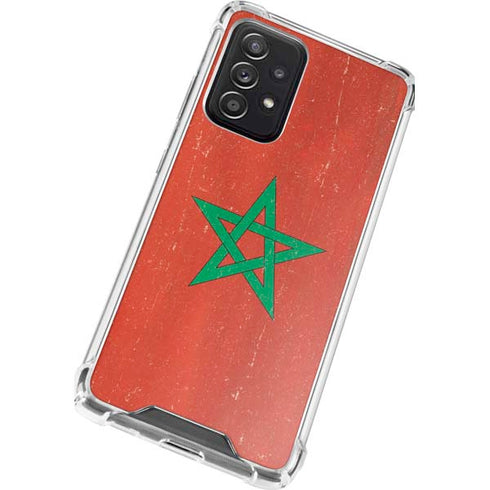 Morocco Flag Distressed Galaxy A52 5G Clear Case
