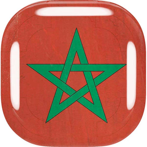 Morocco Flag Distressed Galaxy Buds Live Skin