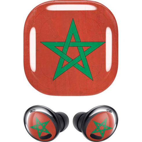 Morocco Flag Distressed Galaxy Buds Pro Skin