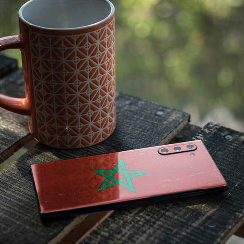 Morocco Flag Distressed Galaxy Note 10 Skin