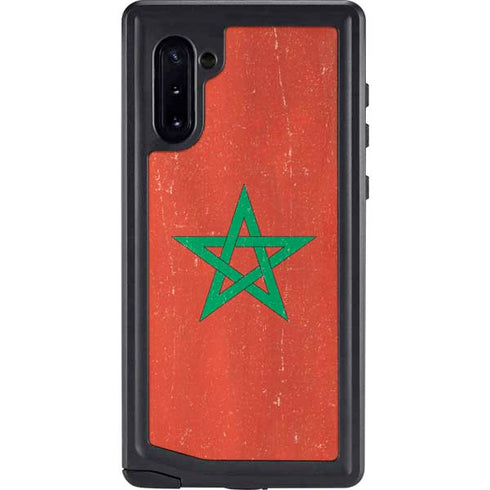 Morocco Flag Distressed Galaxy Note 10 Waterproof Case