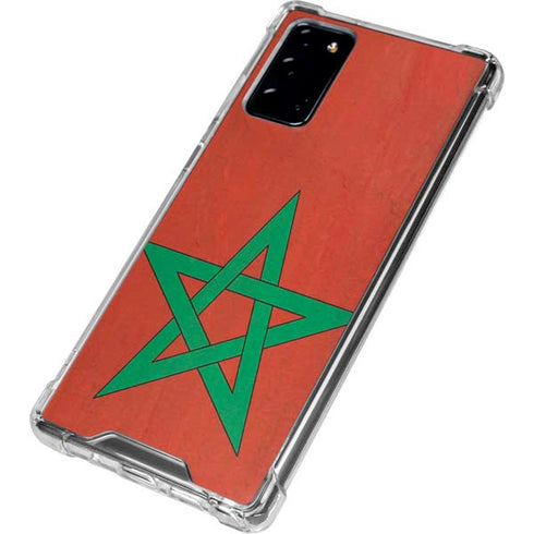 Morocco Flag Distressed Galaxy Note20 5G Clear Case