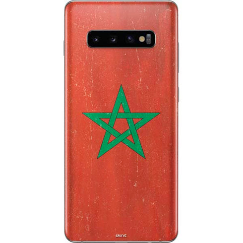 Morocco Flag Distressed Galaxy S10 Plus Skin