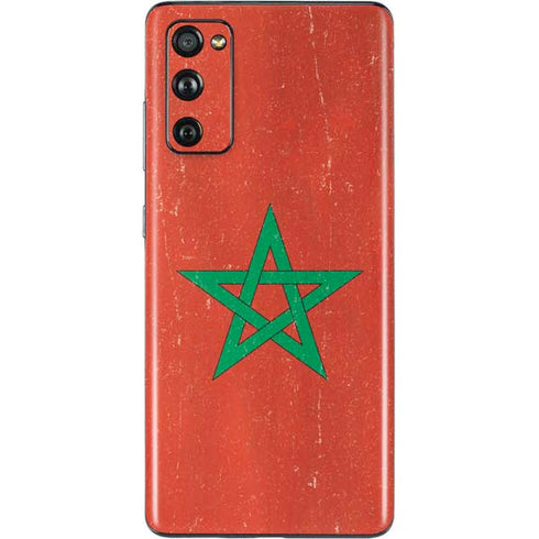 Morocco Flag Distressed Galaxy S20 Fan Edition Skin