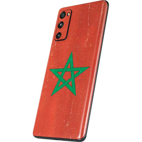 Morocco Flag Distressed Galaxy S20 Fan Edition Skin