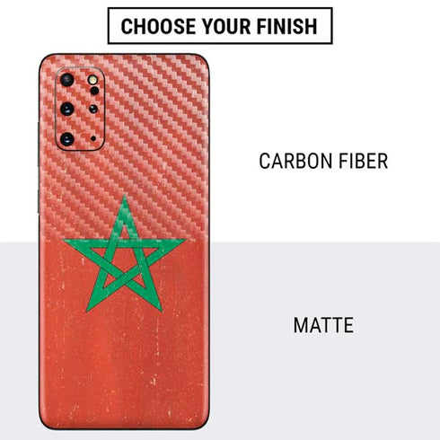 Morocco Flag Distressed Galaxy S20 Plus Skin
