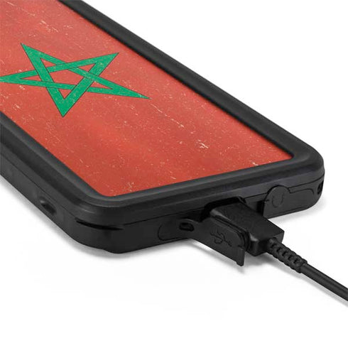 Morocco Flag Distressed Galaxy S20 Plus Waterproof Case