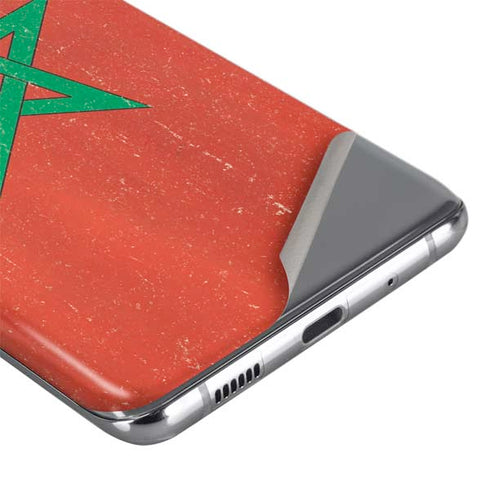 Morocco Flag Distressed Galaxy S20 Skin