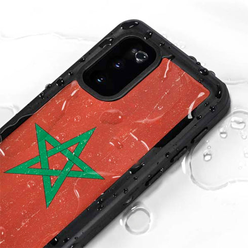 Morocco Flag Distressed Galaxy S20 Waterproof Case