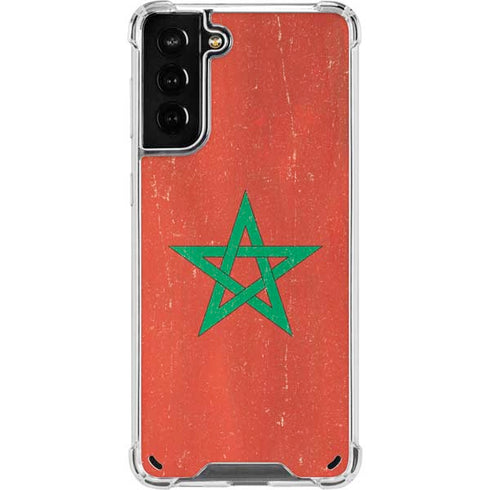Morocco Flag Distressed Galaxy S21 Plus 5G Clear Case