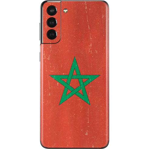 Morocco Flag Distressed Galaxy S21 Plus 5G Skin