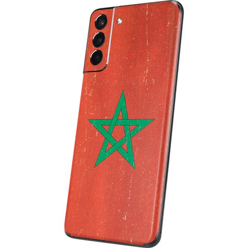 Morocco Flag Distressed Galaxy S21 Plus 5G Skin