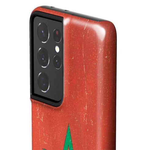 Morocco Flag Distressed Galaxy S21 Ultra 5G Pro Case