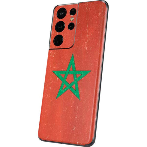 Morocco Flag Distressed Galaxy S21 Ultra 5G Skin