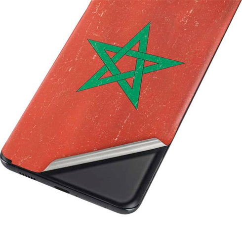 Morocco Flag Distressed Galaxy S21 Ultra 5G Skin
