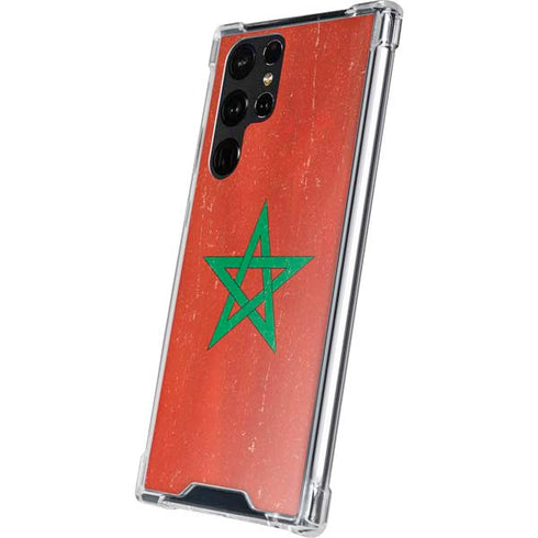 Morocco Flag Distressed Galaxy S22 Ultra Clear Case