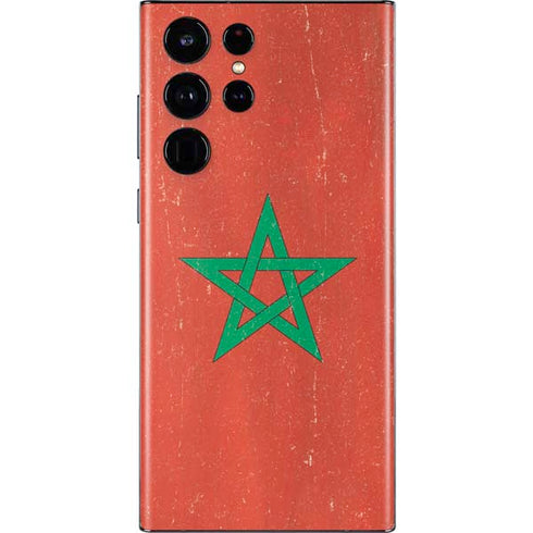 Morocco Flag Distressed Galaxy S22 Ultra Skin
