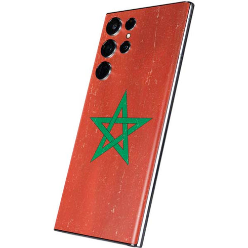 Morocco Flag Distressed Galaxy S22 Ultra Skin