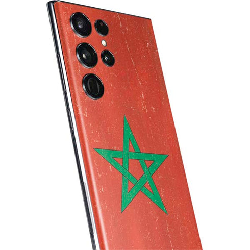 Morocco Flag Distressed Galaxy S22 Ultra Skin