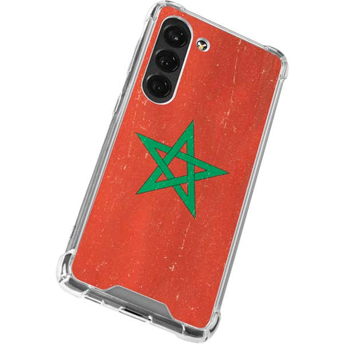 Morocco Flag Distressed Galaxy S23 Clear Case