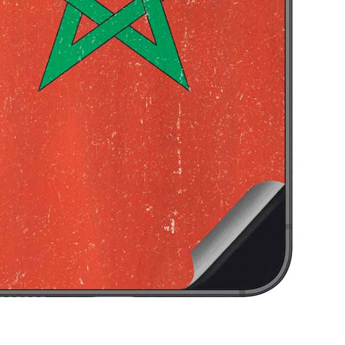Morocco Flag Distressed Galaxy S23 FE Skin