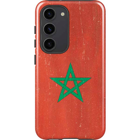 Morocco Flag Distressed Galaxy S23 Pro Case