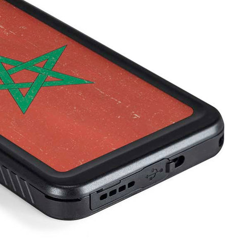 Morocco Flag Distressed Galaxy S23 Waterproof Case