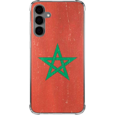 Morocco Flag Distressed Galaxy S24 Plus Clear Case