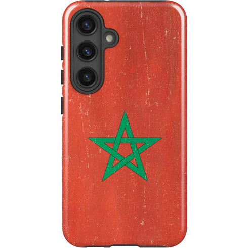 Morocco Flag Distressed Galaxy S24 Plus Impact Case