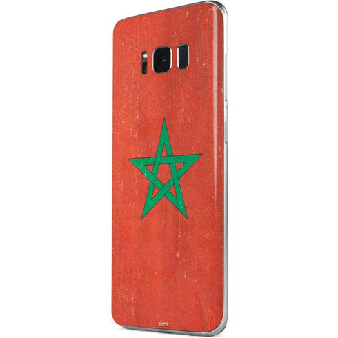 Morocco Flag Distressed Galaxy S8 Plus Skin
