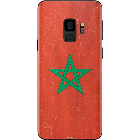 Morocco Flag Distressed Galaxy S9 Skin