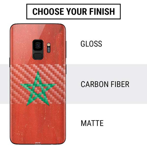 Morocco Flag Distressed Galaxy S9 Skin
