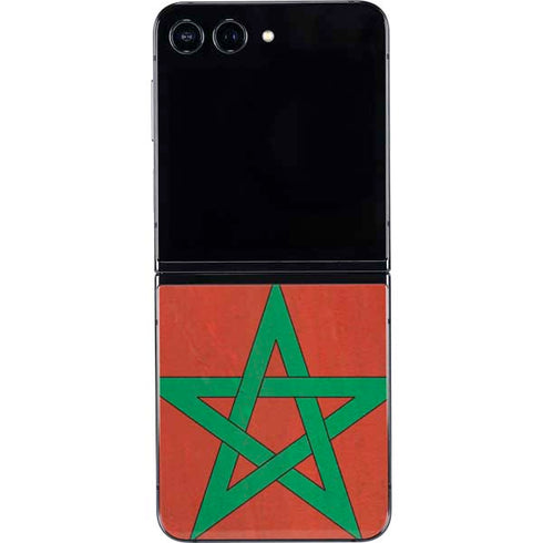 Morocco Flag Distressed Galaxy Z Flip5 5G Skin