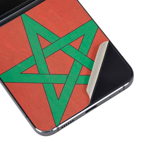 Morocco Flag Distressed Galaxy Z Flip5 5G Skin