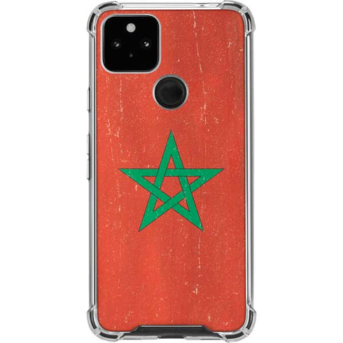 Morocco Flag Distressed Google Pixel 4a 5G Clear Case