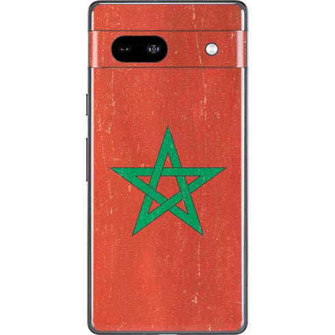 Morocco Flag Distressed Google Pixel 7a Skin