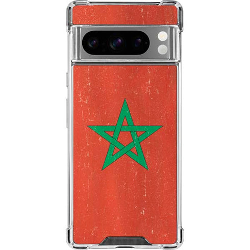 Morocco Flag Distressed Google Pixel 8 Pro Clear Case