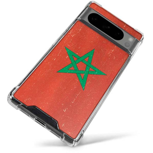 Morocco Flag Distressed Google Pixel 8 Pro Clear Case