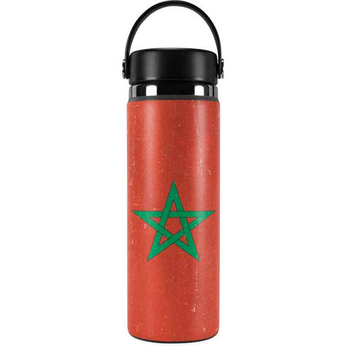 Morocco Flag Distressed Hydro Flask 20oz Wide Mouth Skin