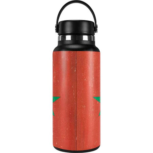Morocco Flag Distressed Hydro Flask 32oz Wide Mouth Skin