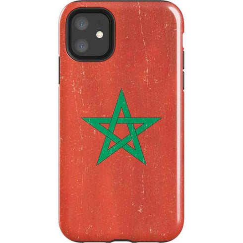 Morocco Flag Distressed iPhone 11 Impact Case