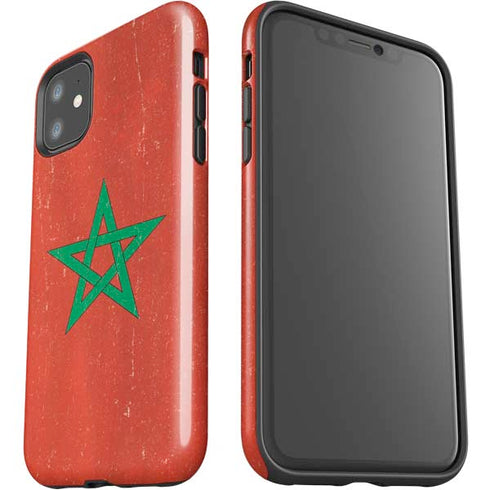 Morocco Flag Distressed iPhone 11 Impact Case