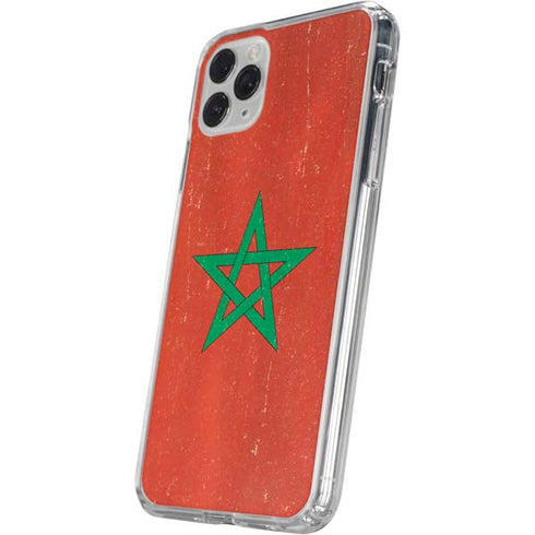 Morocco Flag Distressed iPhone 11 Pro Clear Case