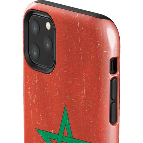 Morocco Flag Distressed iPhone 11 Pro Max Impact Case