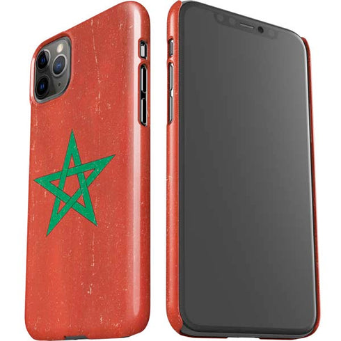 Morocco Flag Distressed iPhone 11 Pro Max Lite Case