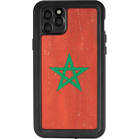 Morocco Flag Distressed iPhone 11 Pro Max Waterproof Case