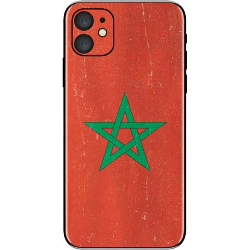 Morocco Flag Distressed iPhone 11 Skin
