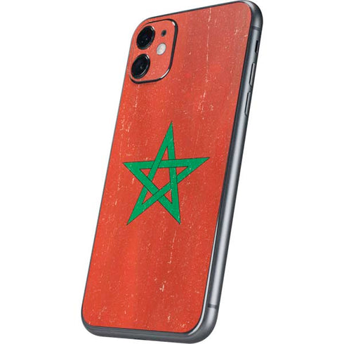 Morocco Flag Distressed iPhone 11 Skin