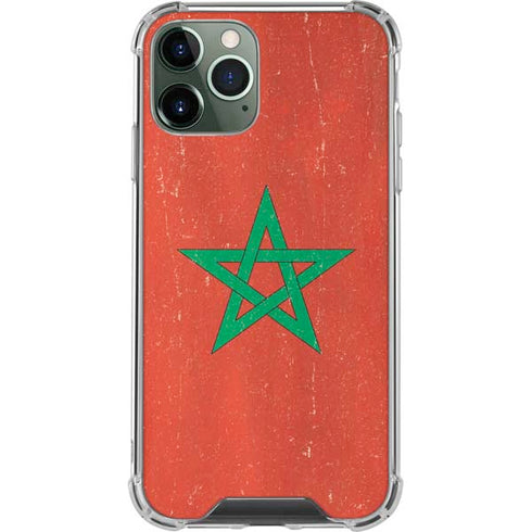 Morocco Flag Distressed iPhone 12 Pro Clear Case